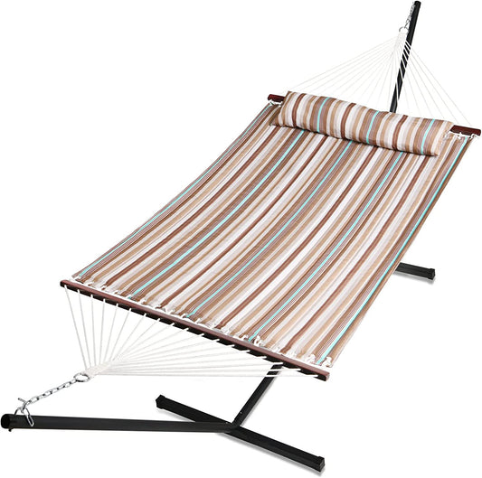 Outdoor Hammock - 2 Person Heavy Duty Hammock with Stand Included