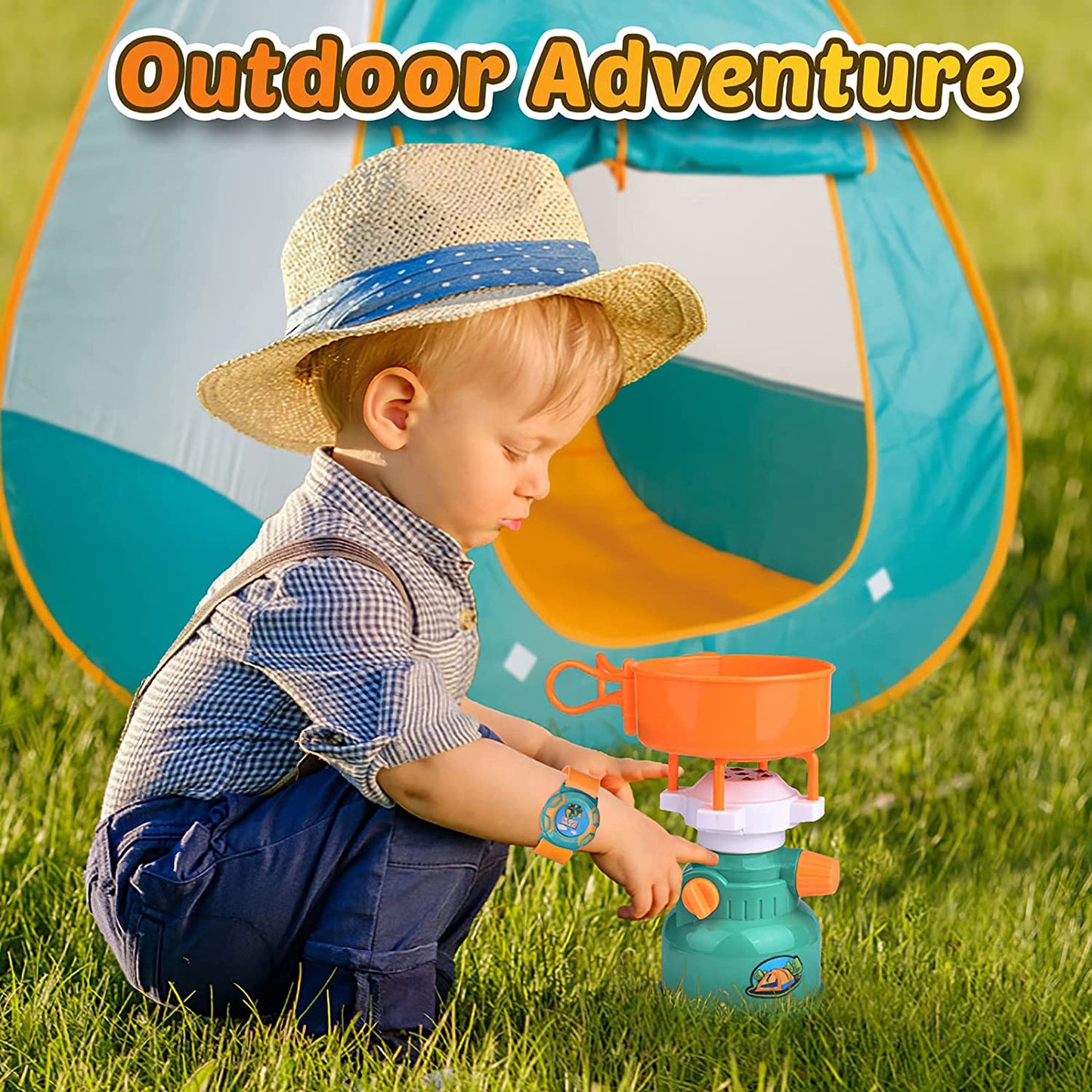 Kids Play Tent - Pop up Tent with Kids Camping Gear Set Outdoor Toys