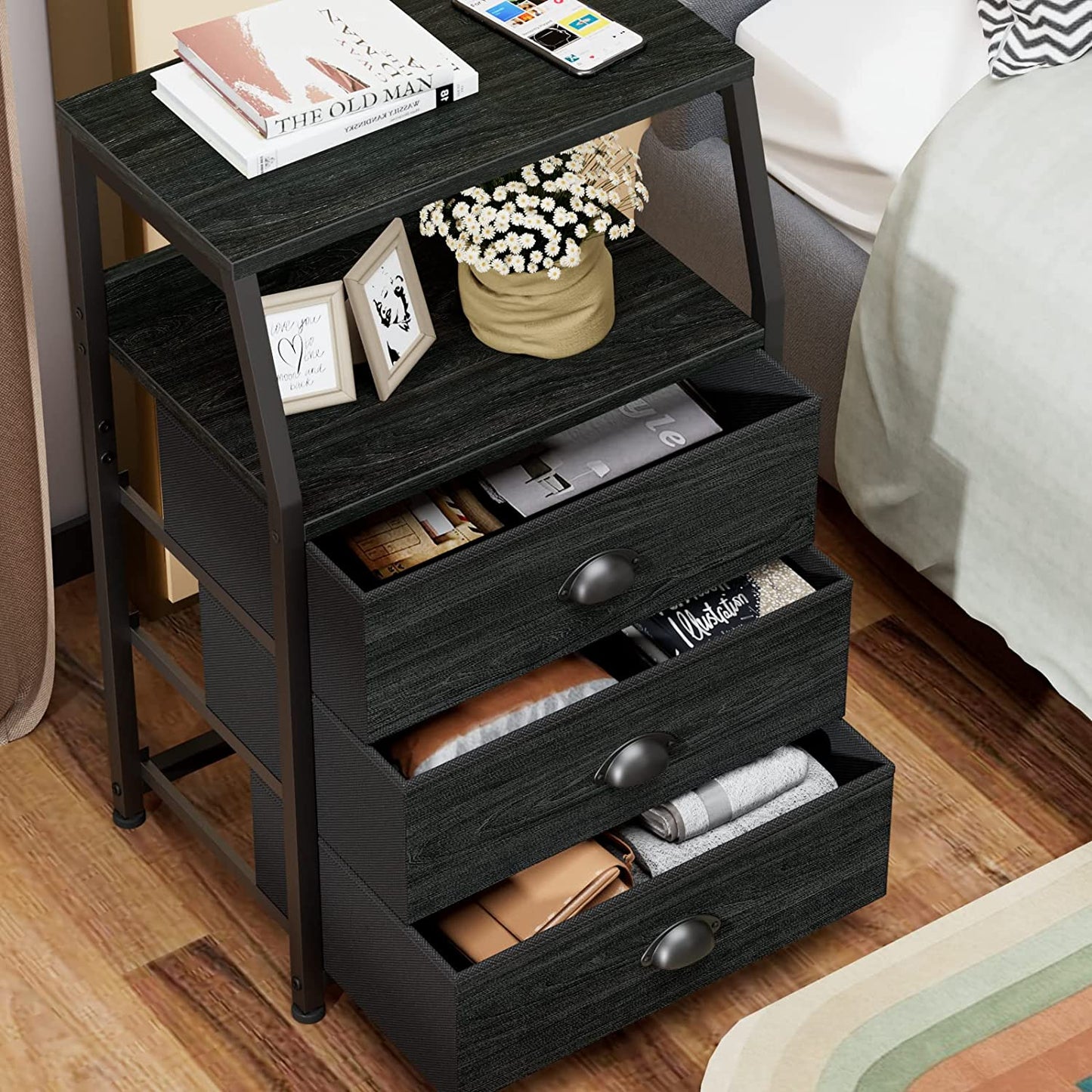 Bedroom Dresser Nightstand With Storage Drawers