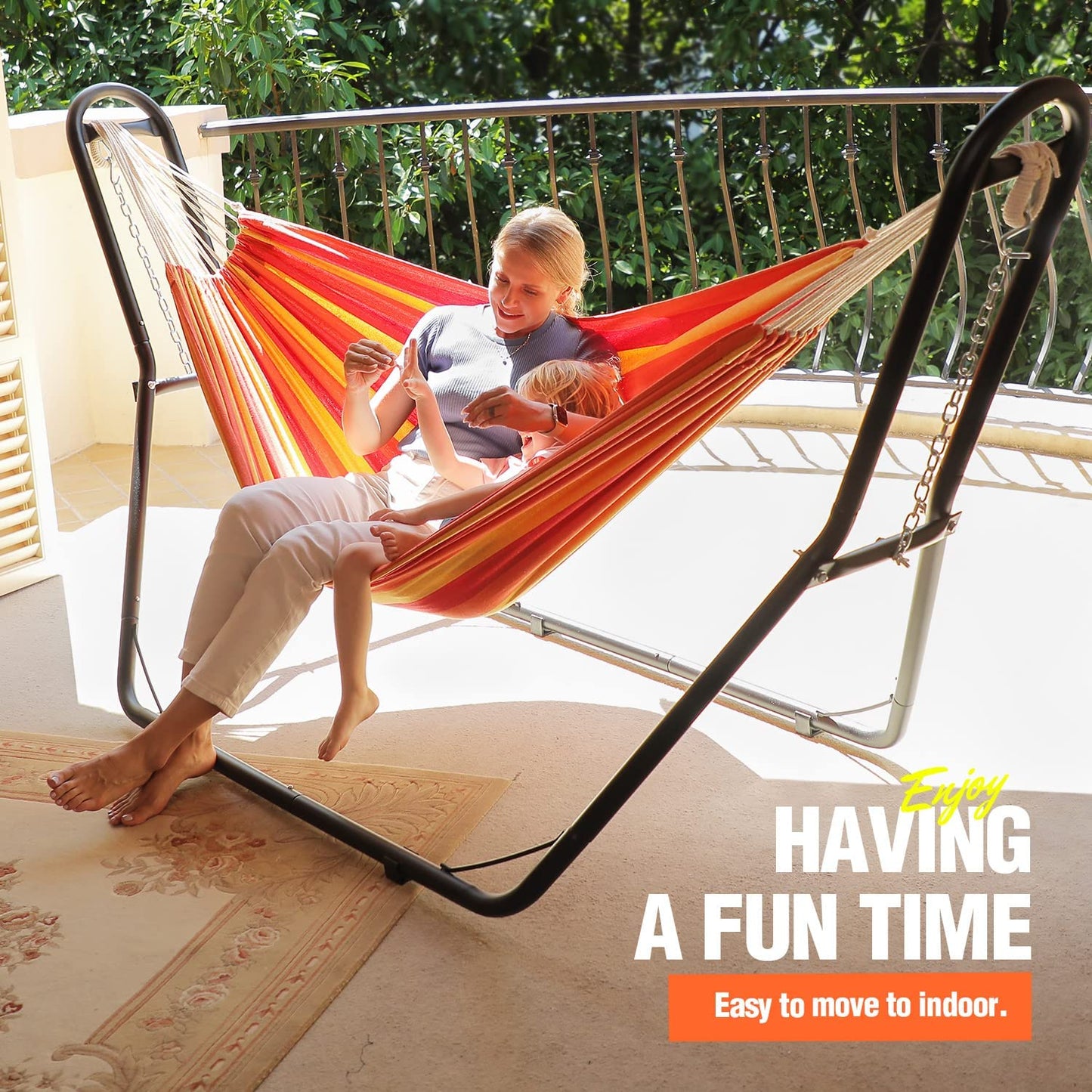 2 Person Hammock With Stand - Garden Hammock For Backyard Camping