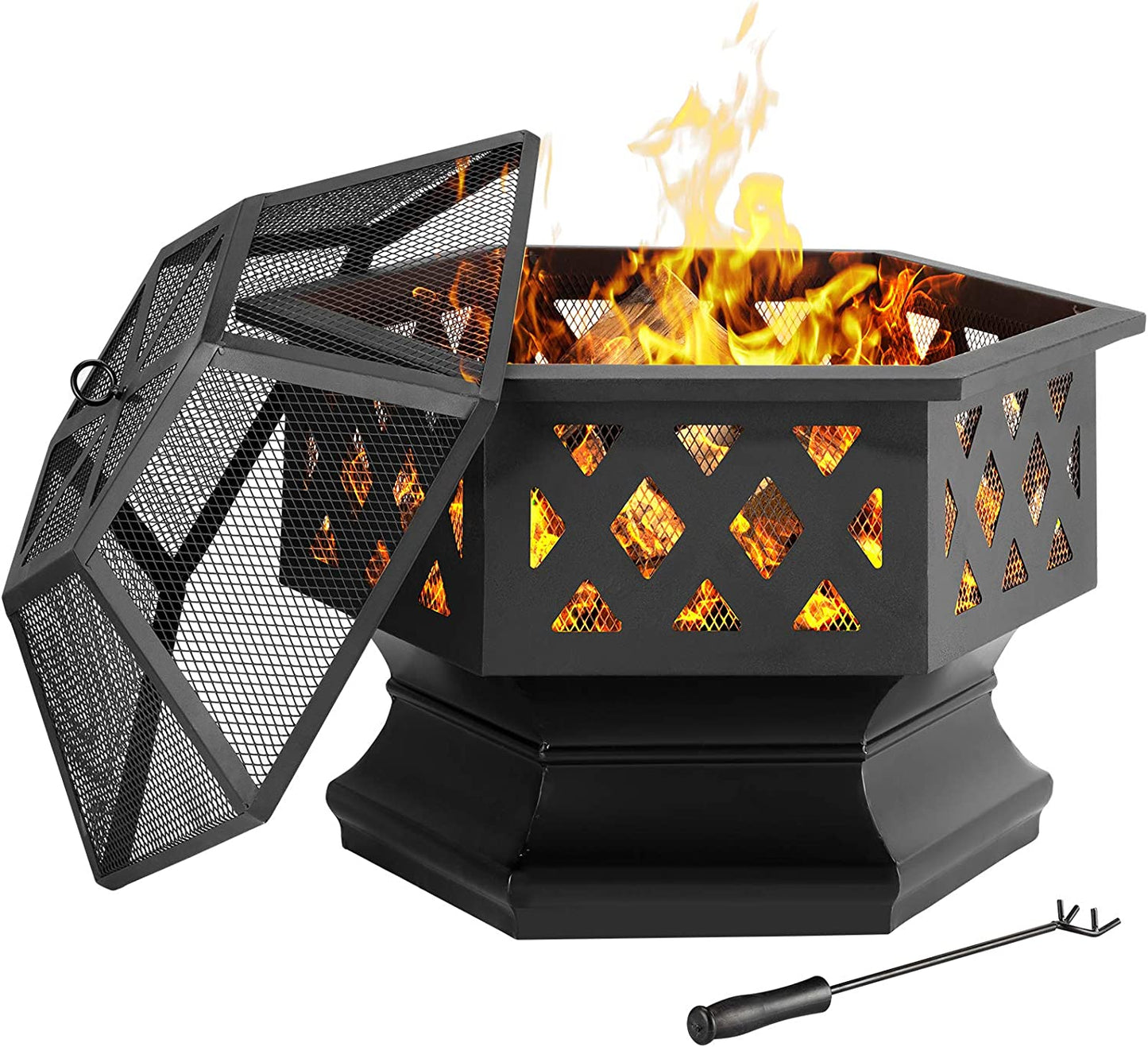 Fire Pit - Outdoor Iron Cast Fire Bowl For Backyard Deck Camping