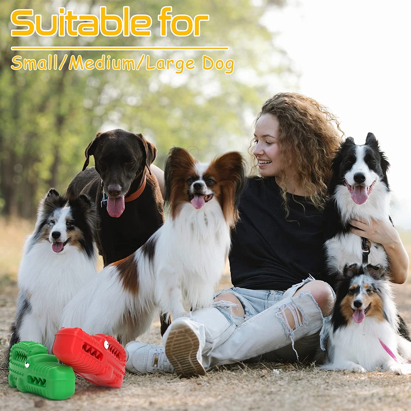 Dog Toy - Indestructible Squeaky Dog Chew - Toys for Aggressive Chewers