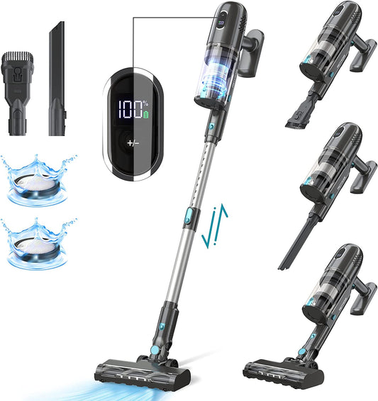 Cordless Vacuum Cleaner - LED Touch Display Vacuum with Brushless Motor