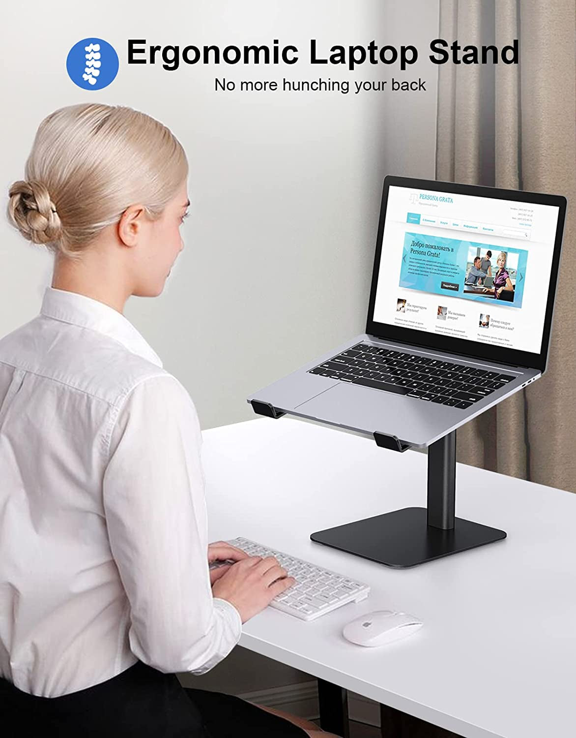 Laptop Stand - 8 Adjustable Height Laptop Stand Riser