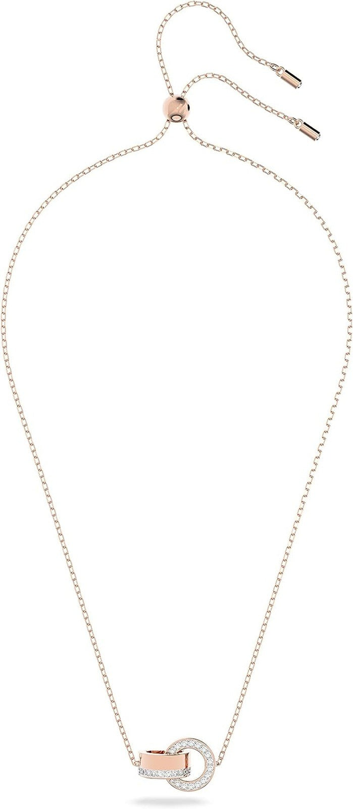 Hollow Crystal Necklace and Earrings Jewelry Rhodium & Rose Gold Tone Finish