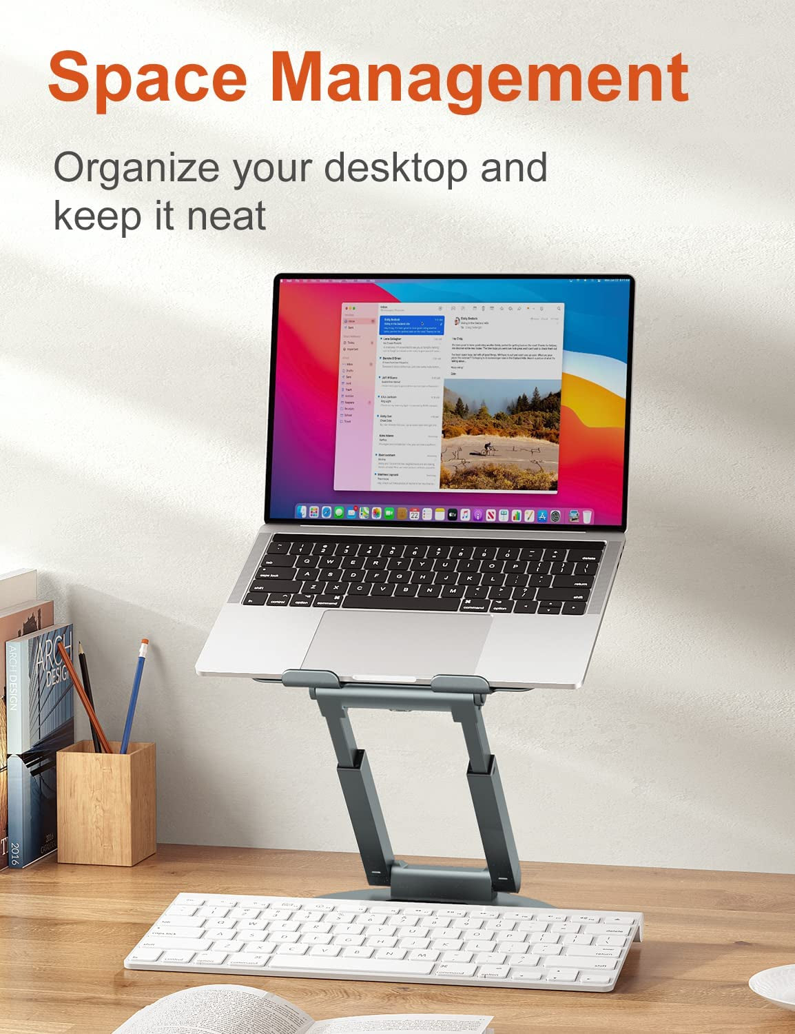 Adjustable Laptop Stand with 360° Swivel Base - Ergonomic Laptop Stand