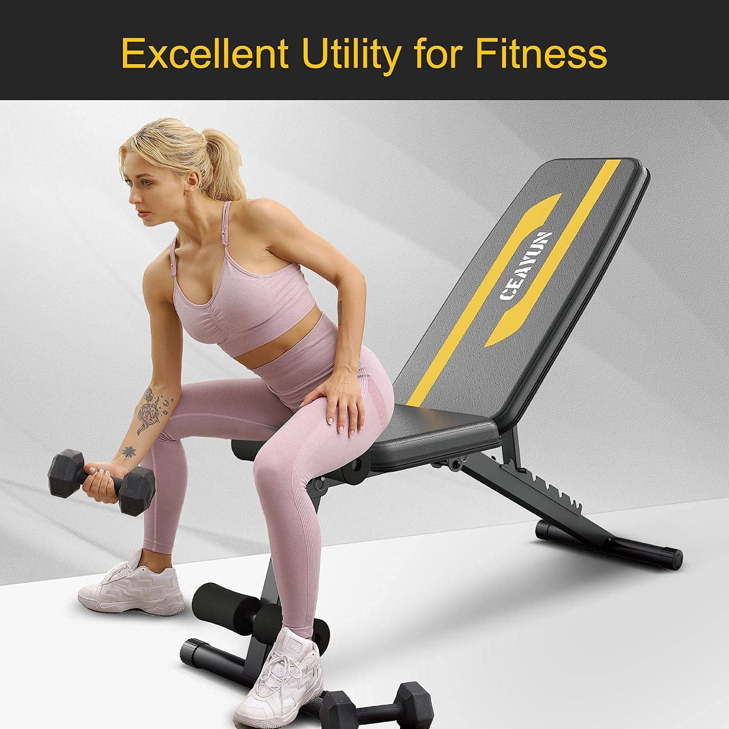 Foldable - Adjustable Bench Press Workout Bench for Full Body Exercise
