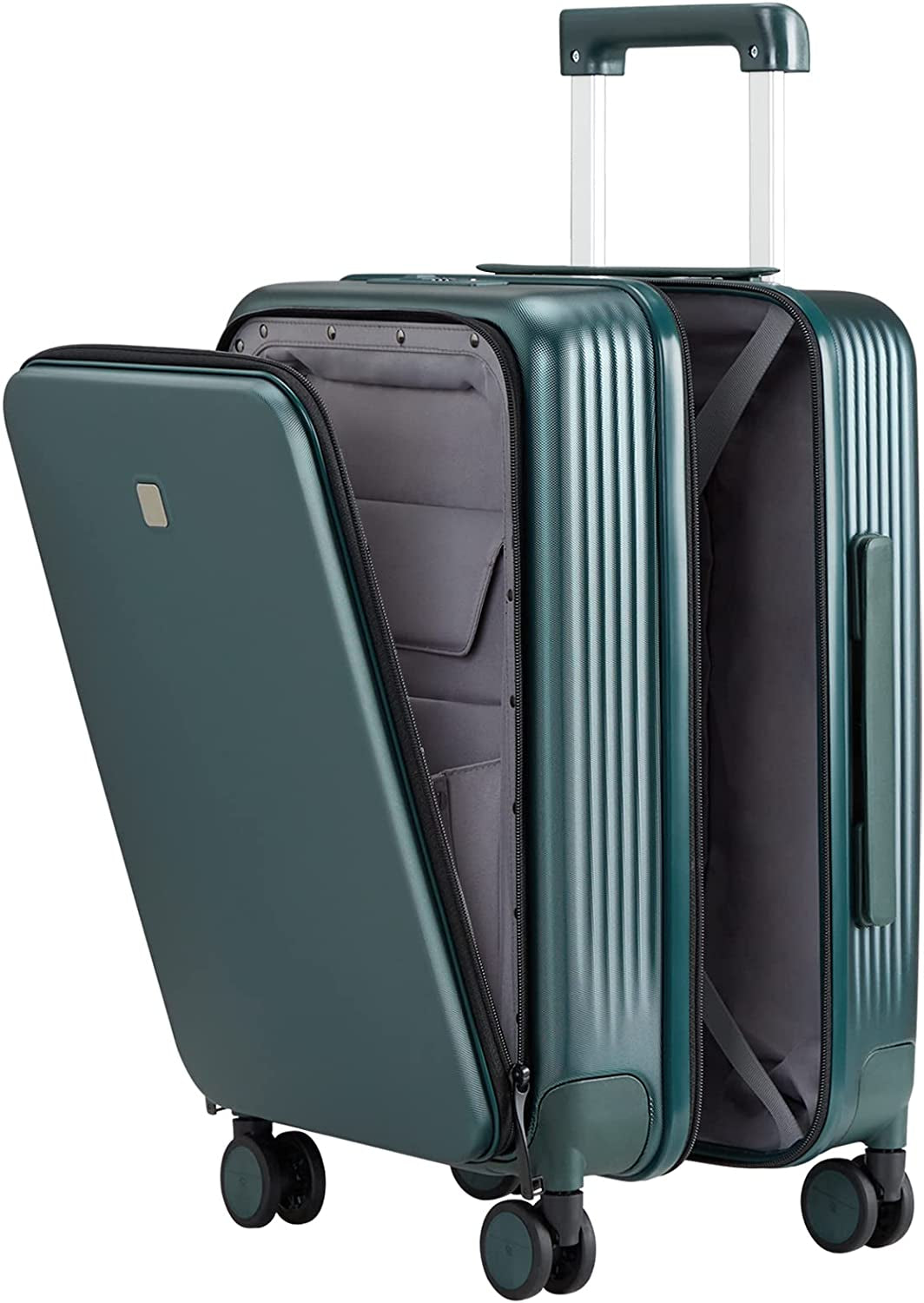 Carry on Luggage with Spinner Wheels Hard Suitcases with Front Pocket & TSA Lock