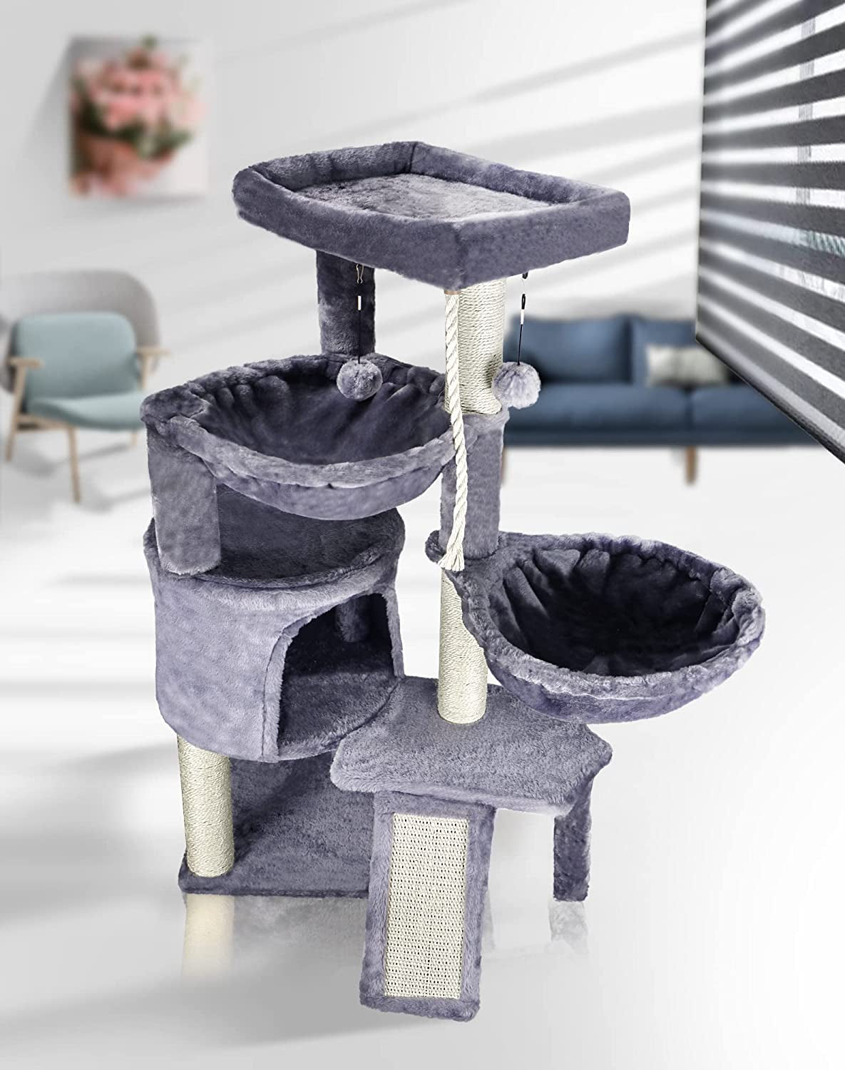 Cat Tree - Cat Condo With Two Hammocks