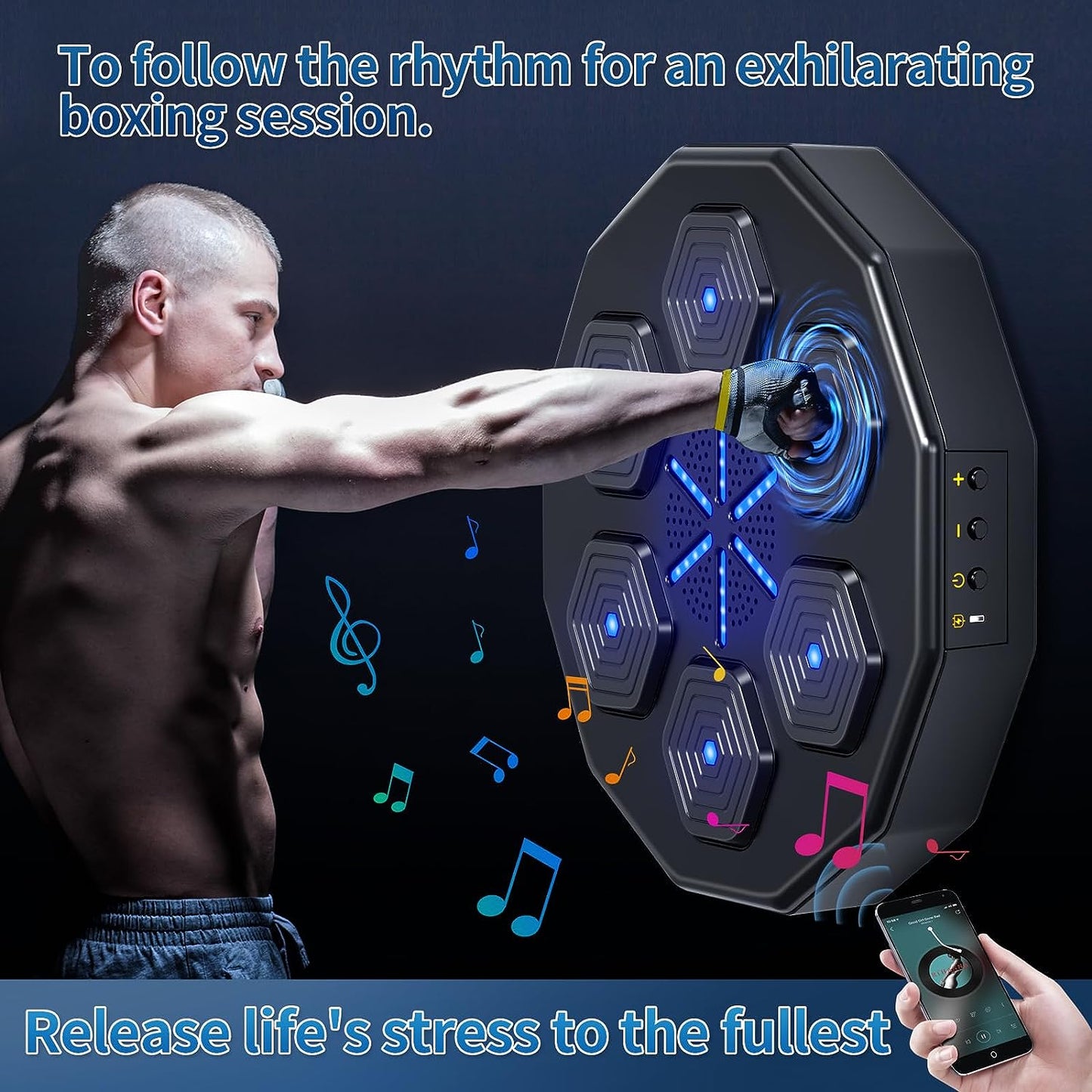 Music Boxing Machine - Wall Mount Music Boxer Smart Focus Training Punching Pads