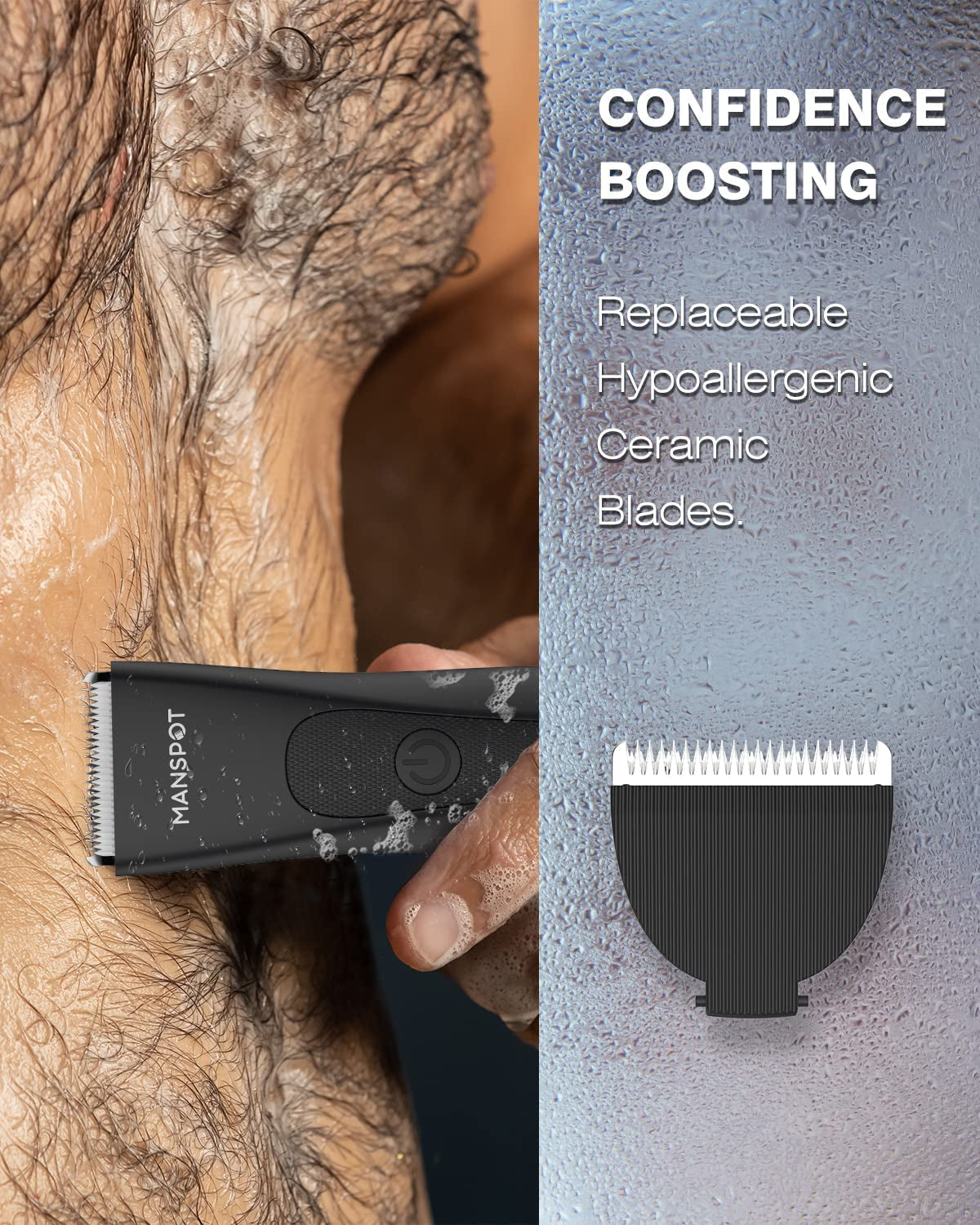Hair Trimmer - Electric Trimmer/Shaver Ceramic Blade Heads Wet/Dry Groin & Body Shaver