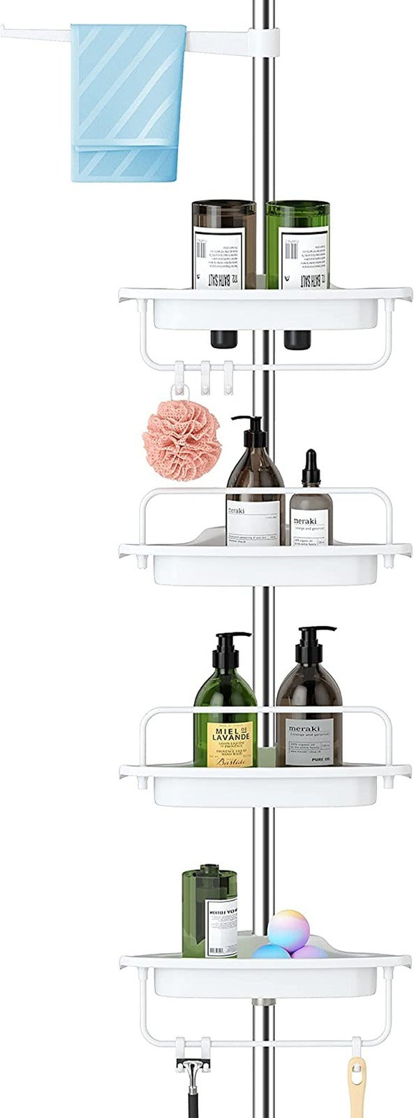 Bathroom Corner Caddy - Bathtub Storage Organizer for Shampoo Accessories