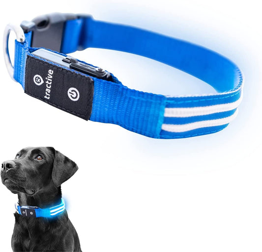 LED Light up Dog Collar - Waterproof & Rechargeable 3 Light Modes for Night Walking