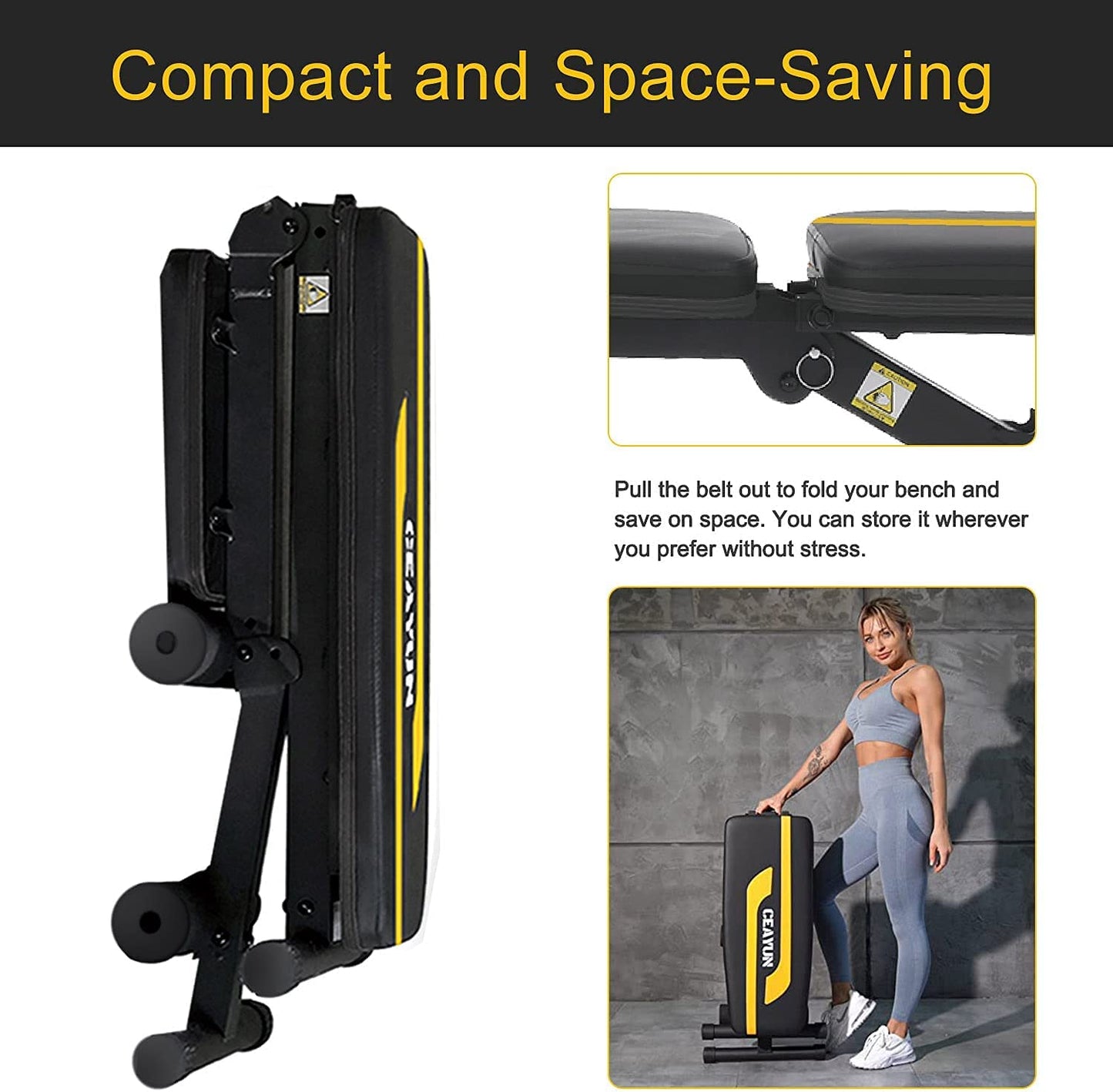 Foldable - Adjustable Bench Press Workout Bench for Full Body Exercise