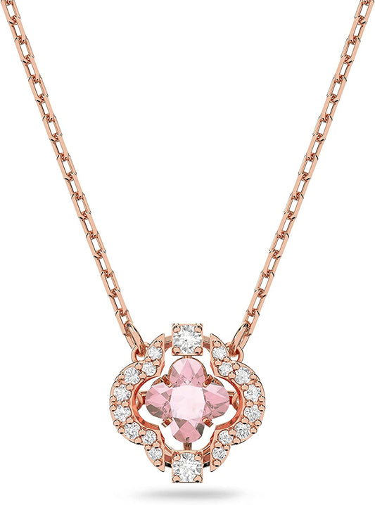 Sparkling Clover Crystals Necklace Pink Earrings & Bracelet Jewelry