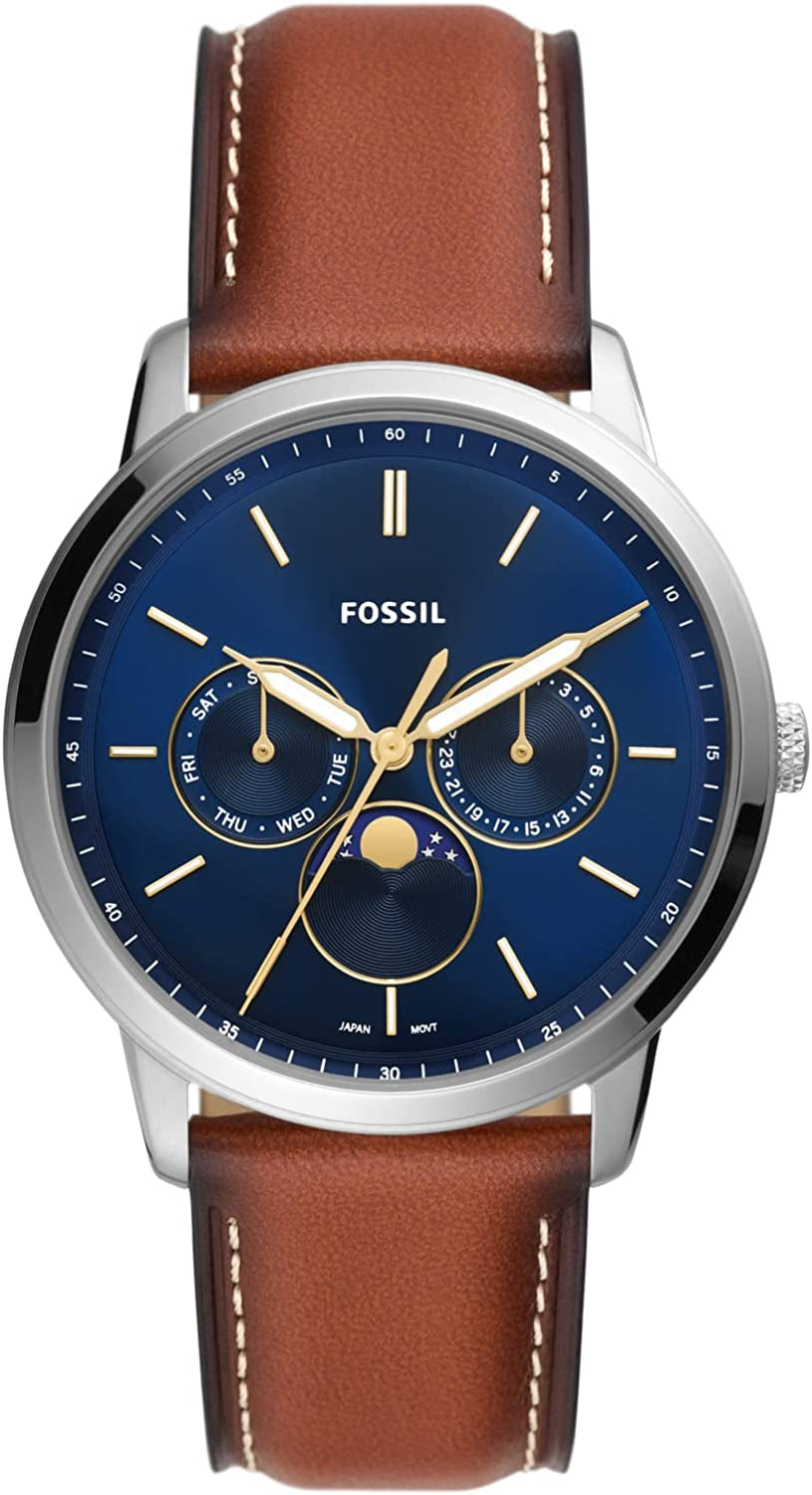 Fossil Neutral Men's Chronograph Watch - Stainless Steel Bracelet or Genuine Leather Band Watches