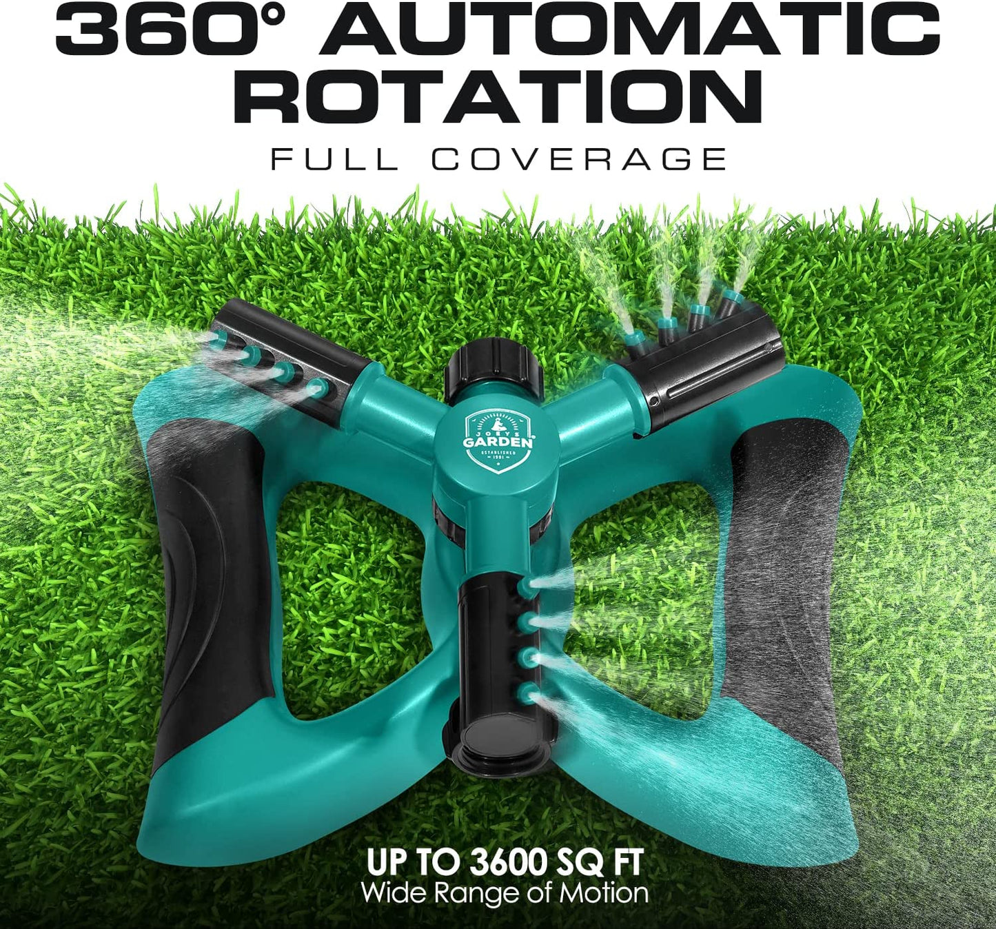 Sprinklers - Automatic Rotating Garden Sprinkler Large Area Coverage Lawn and Yard Sprinklers