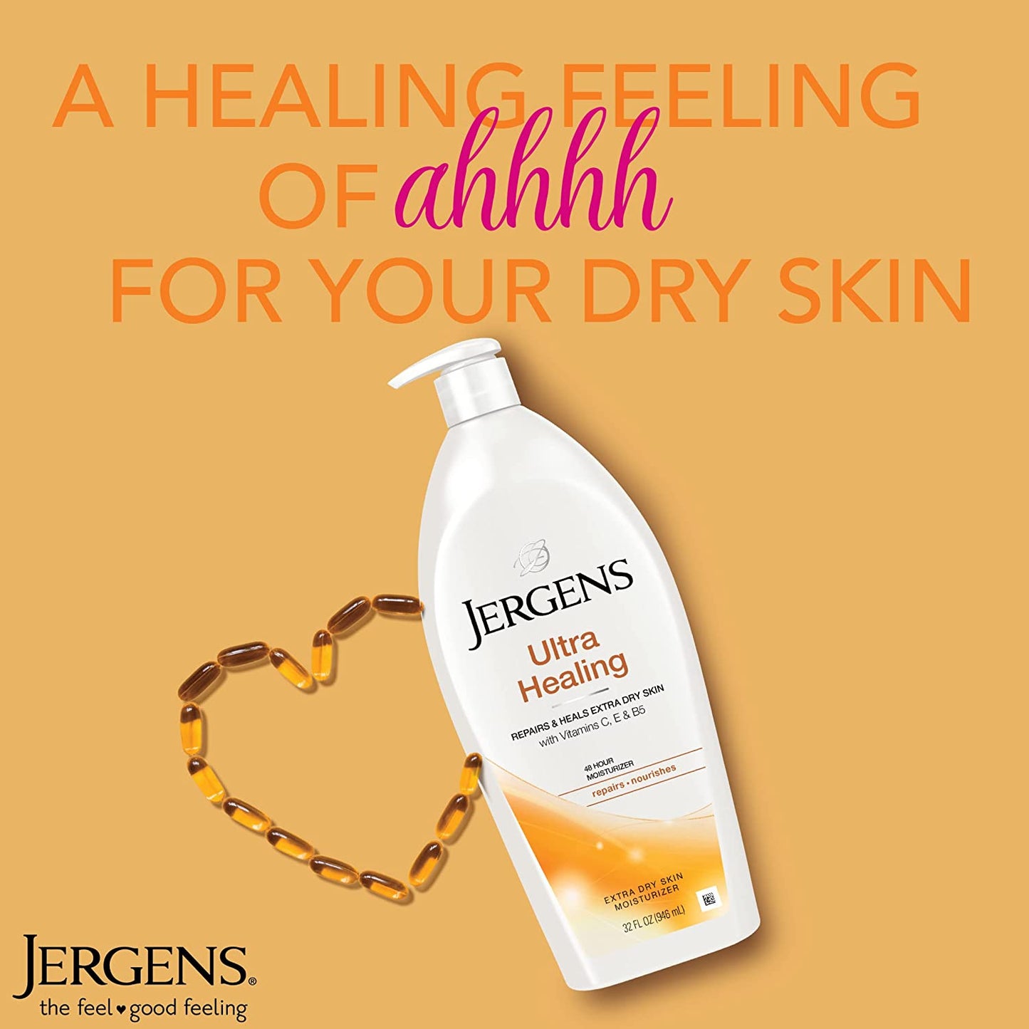 Jergens - Healing Dry Skin Moisturizer - Body and Hand Lotion for Dry Skin With HYDRALUCENCE Blend Vitamins C, E, B5