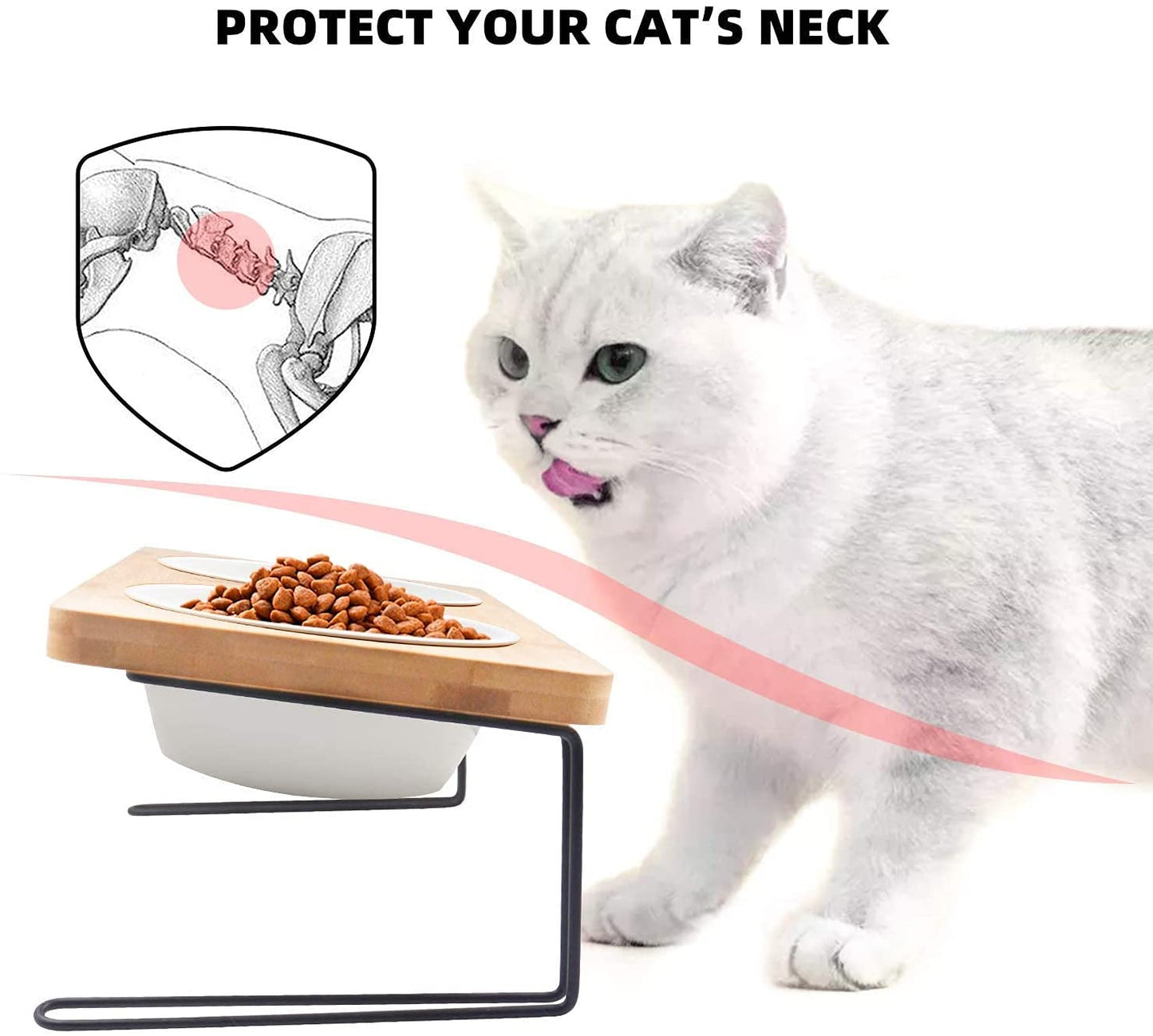 Ceramic Pet Food Bowls - Raised Feeding Bowls