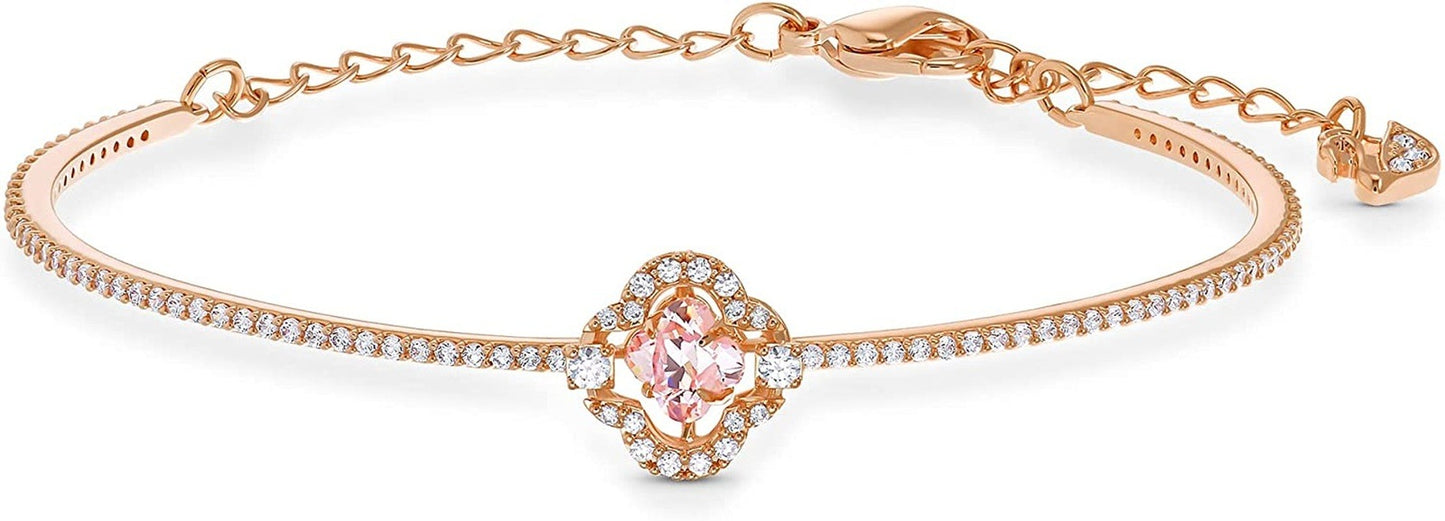 Sparkling Clover Crystals Necklace Pink Earrings & Bracelet Jewelry