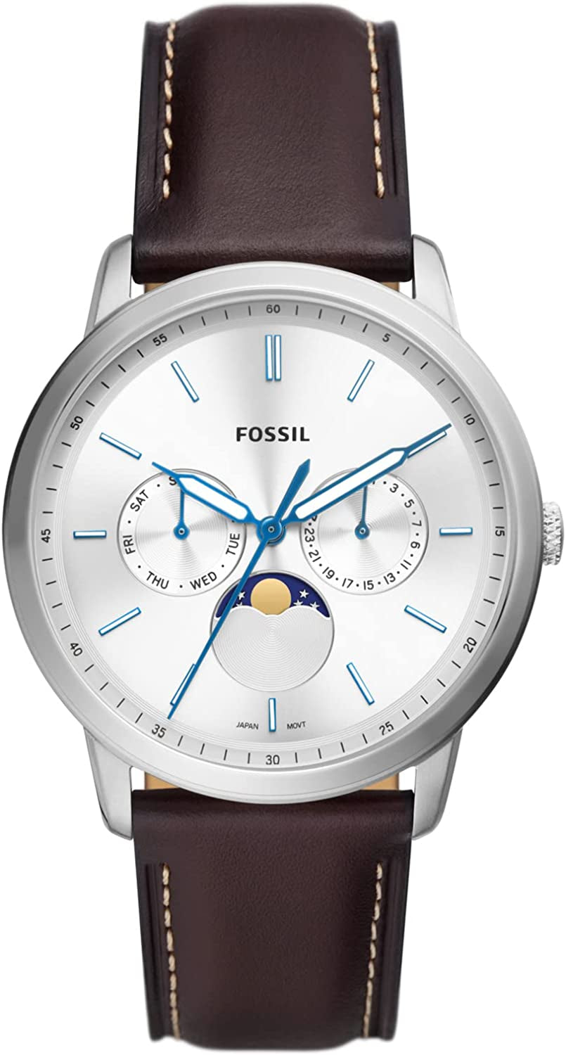 Fossil Neutral Men's Chronograph Watch - Stainless Steel Bracelet or Genuine Leather Band Watches