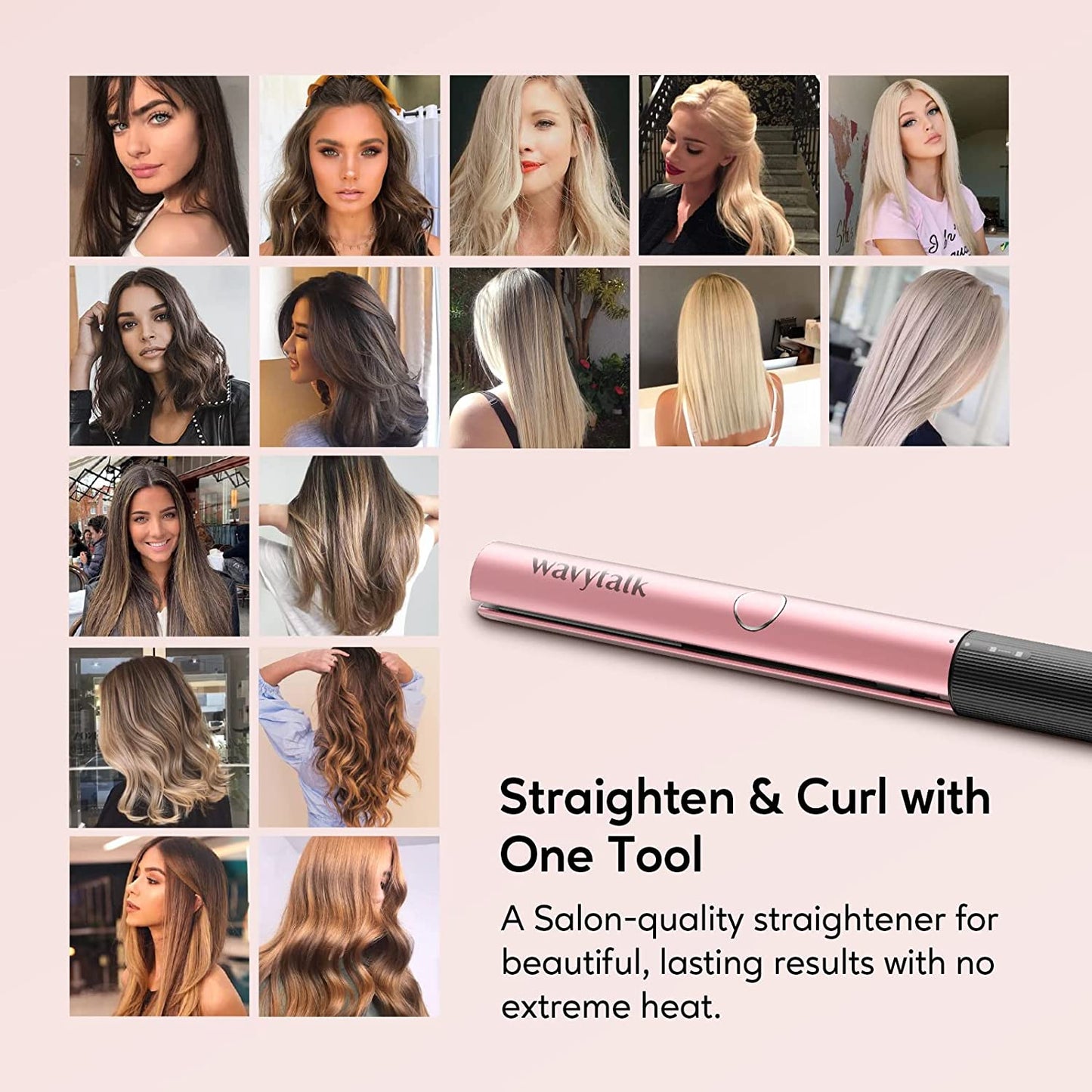 2 in 1 Professional Hair Straightener - Titanium Flat Iron Hair Straightener