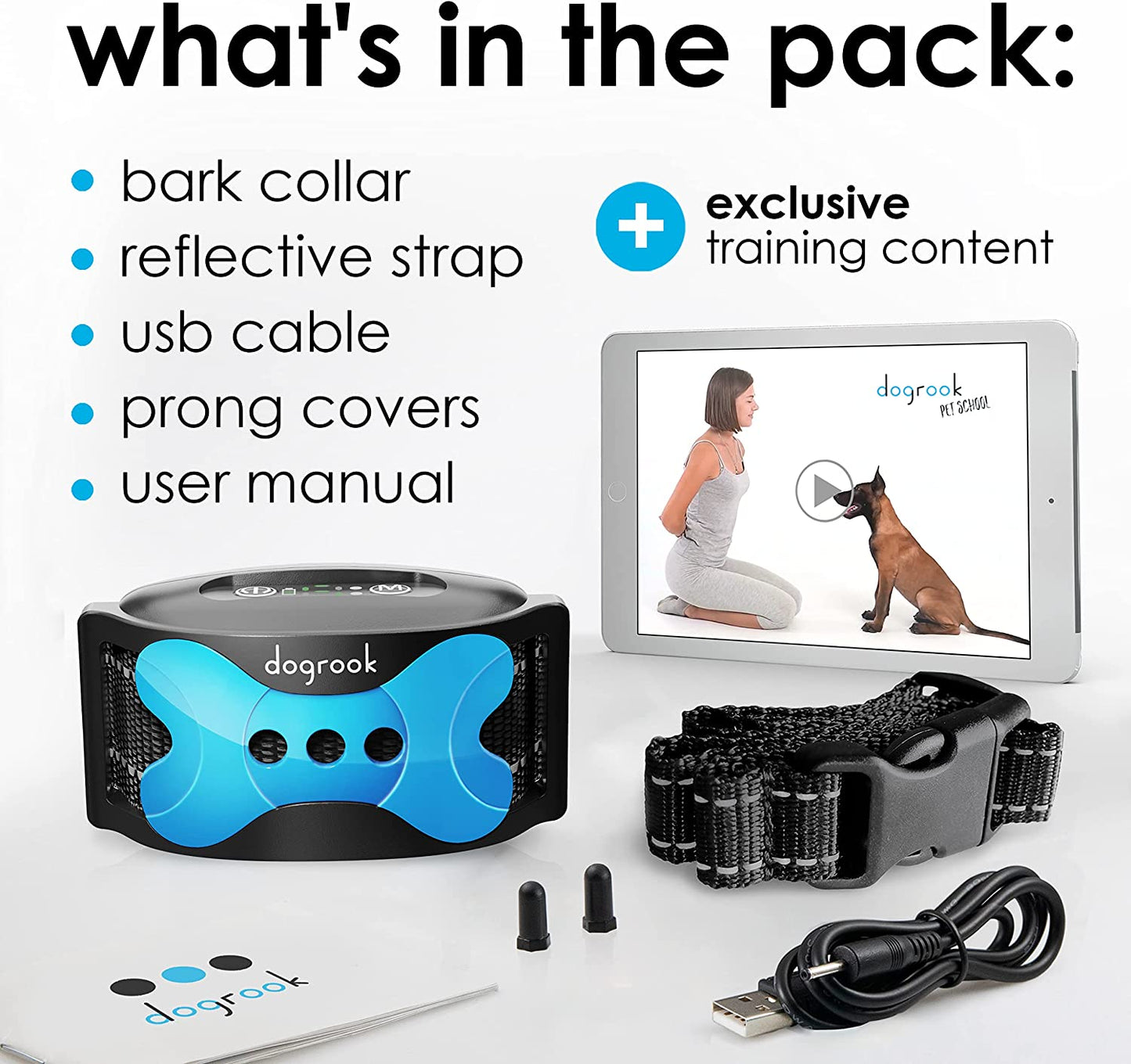 Dogs Bark Collar - Rechargeable Anti Dog Bark Collar Automatic Bark Collar No Shock