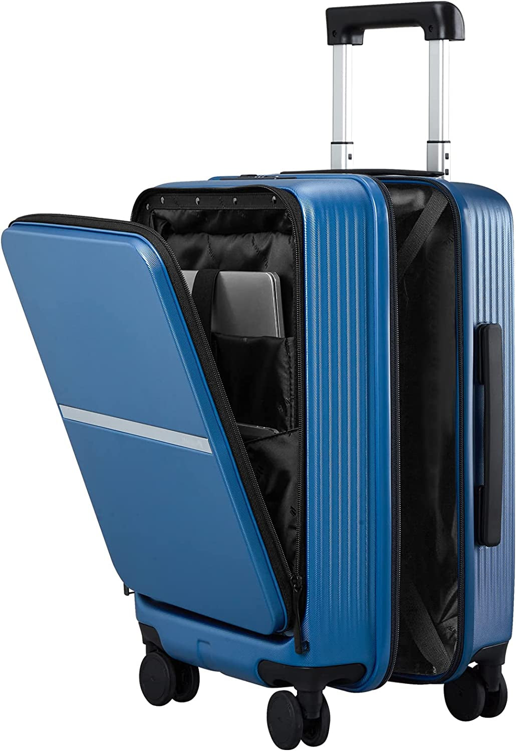 Carry on Luggage with Spinner Wheels Hard Suitcases with Front Pocket & TSA Lock