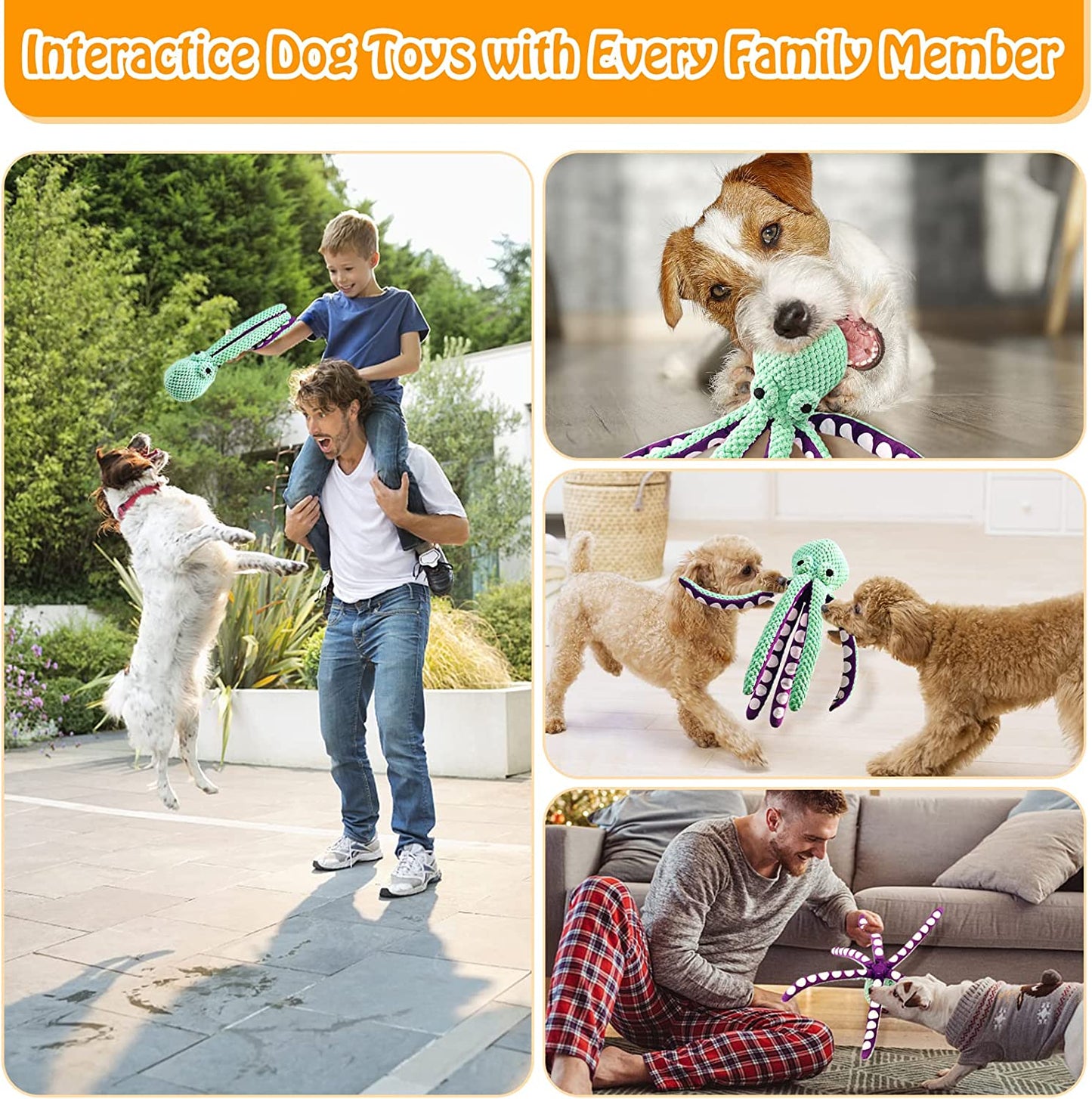 Squeaky Dog Toys - Big Stuffed Toys Durable Puppy Chew Toys