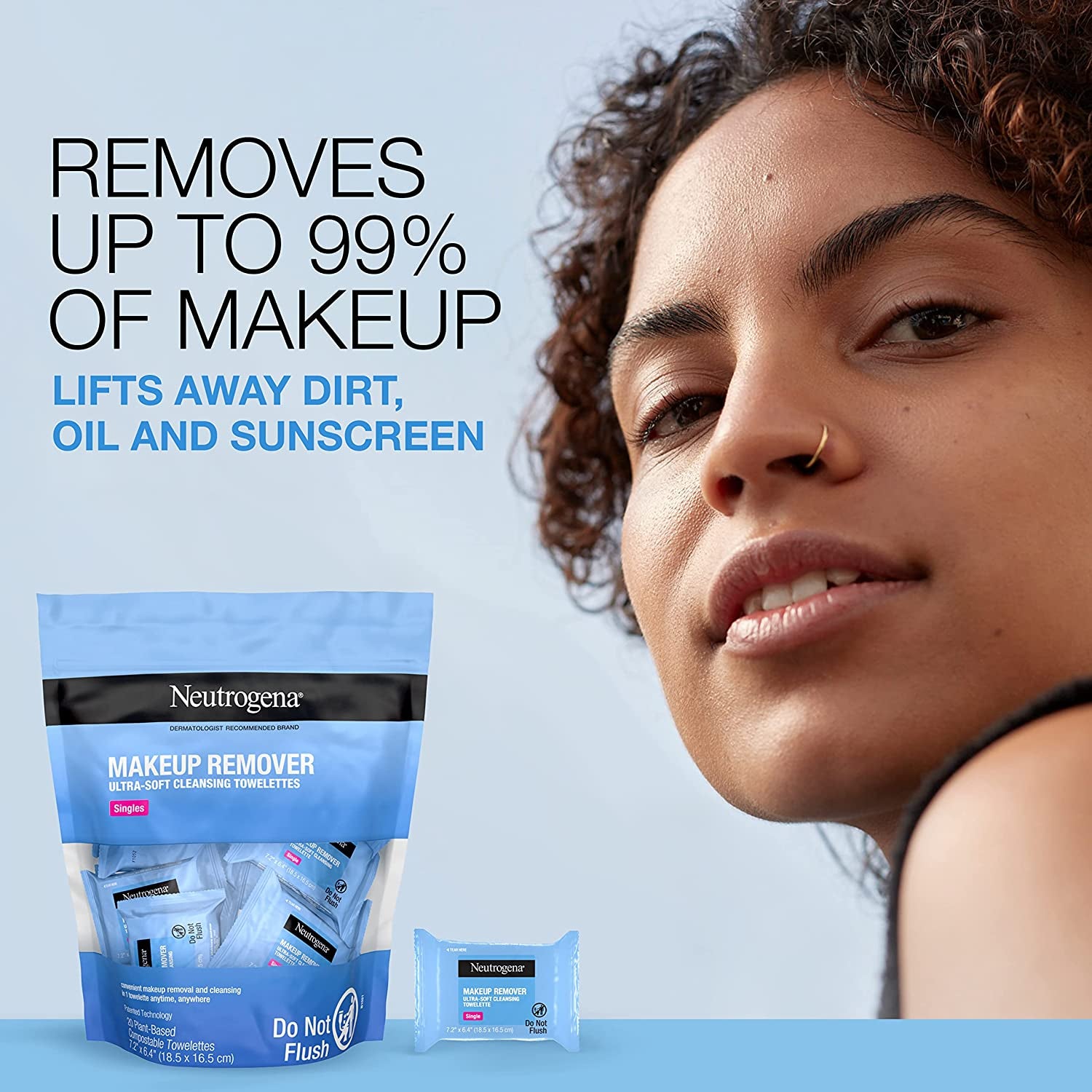 Neutrogena - Makeup Remover Facial Cleansing Wipes Removes Oil/Makeup/Waterproof Mascara