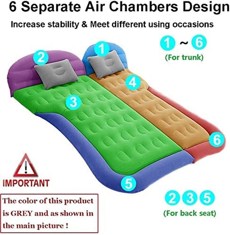 Camping Air Mattress Bed With Cushion Pillow - Inflatable Thickened Air Bed with Air Pump