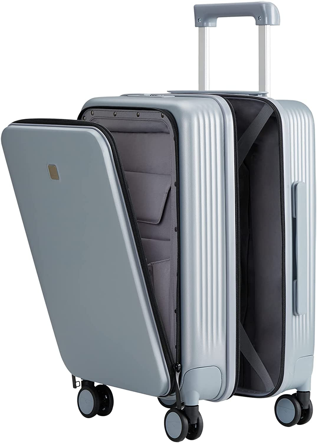 Carry on Luggage with Spinner Wheels Hard Suitcases with Front Pocket & TSA Lock