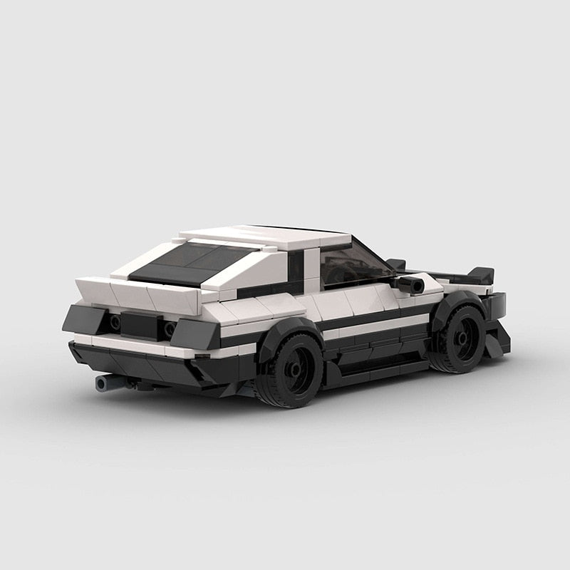 AE86 Black & White Lego Building Block Toy Car