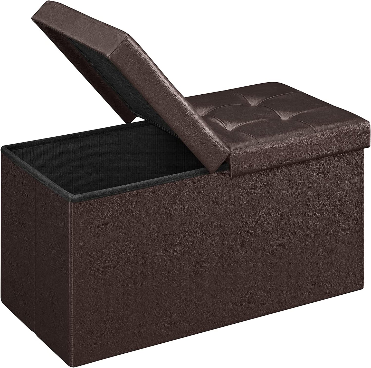 Folding Storage Ottoman Bench - Storage Chest with Flipping Lid 30 Inches
