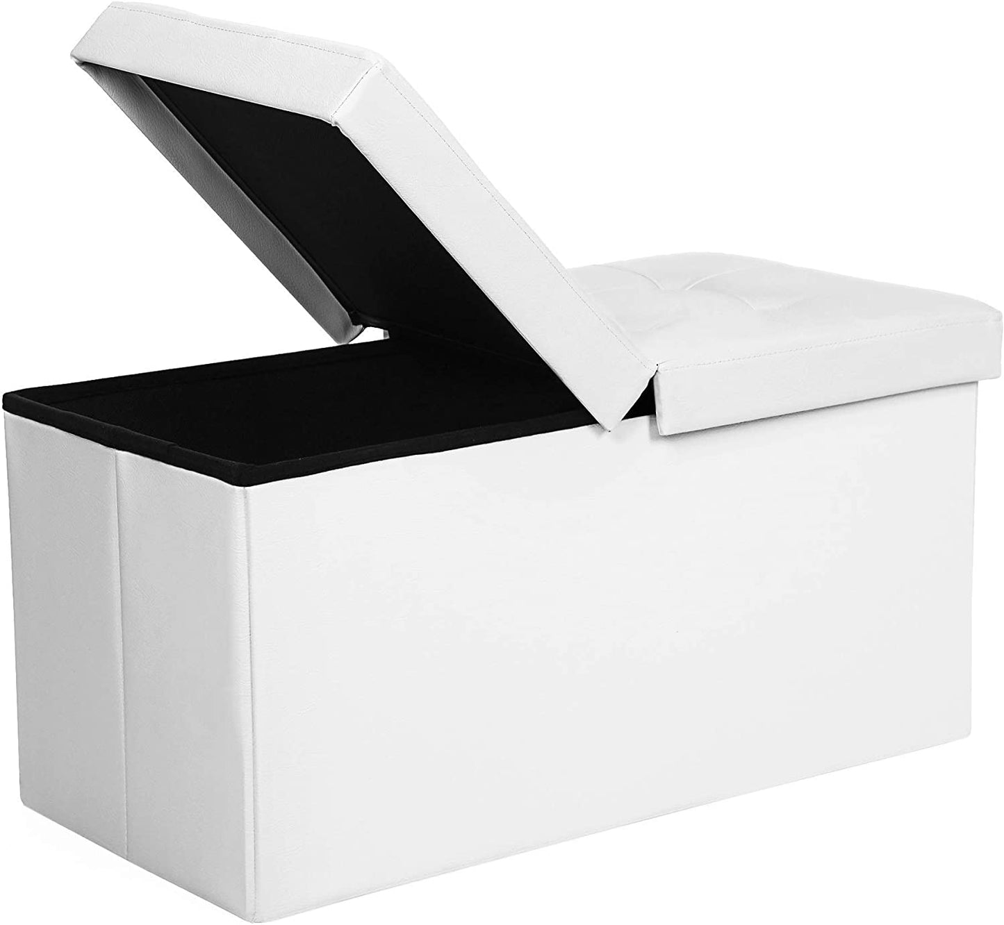 Folding Storage Ottoman Bench - Storage Chest with Flipping Lid 30 Inches