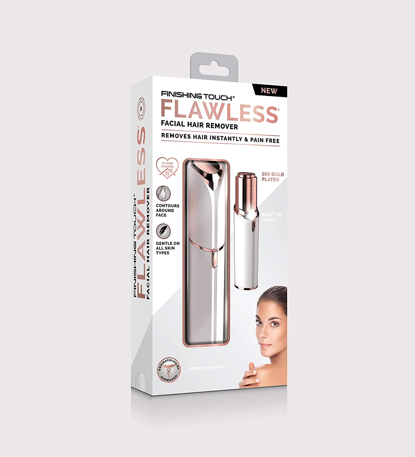 Finishing Touch - Flawless Facial Hair Remover Women Face Razor with LED Light