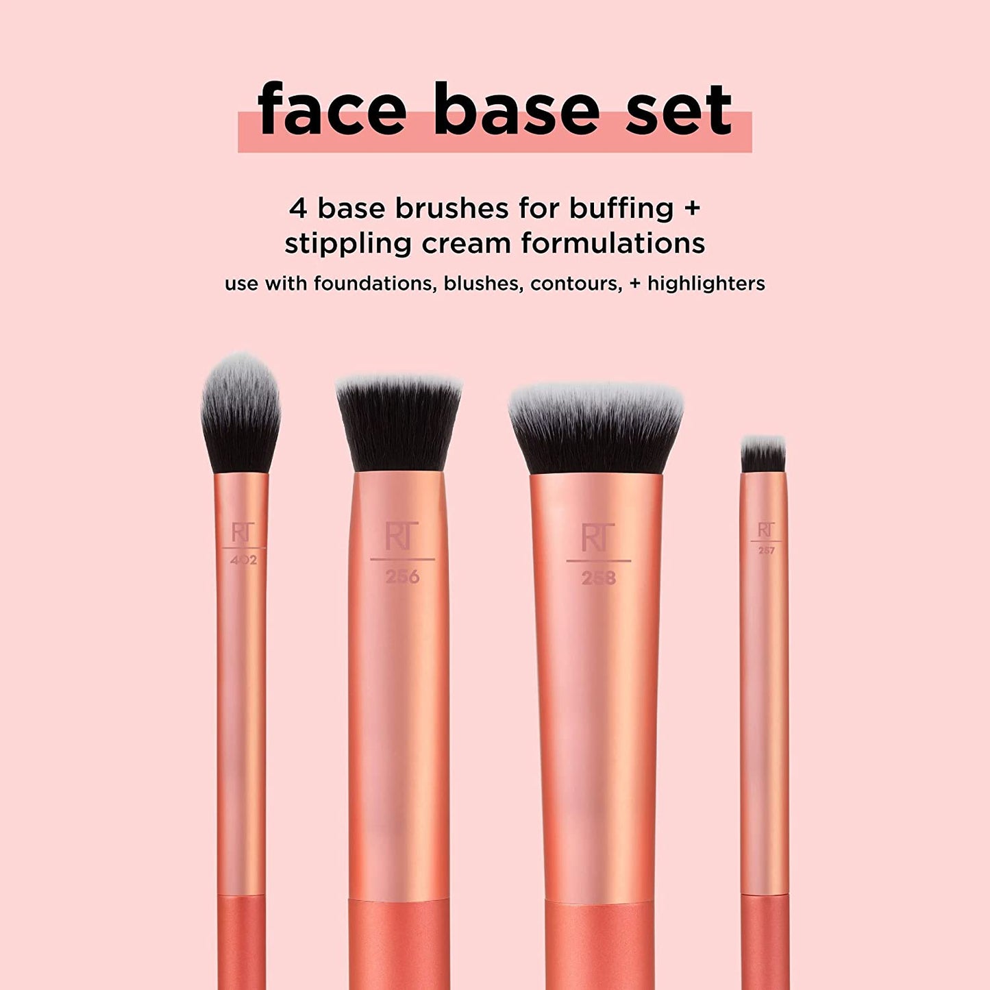 Face Base Makeup Brush Kit Works with Liquid Cream & Powder