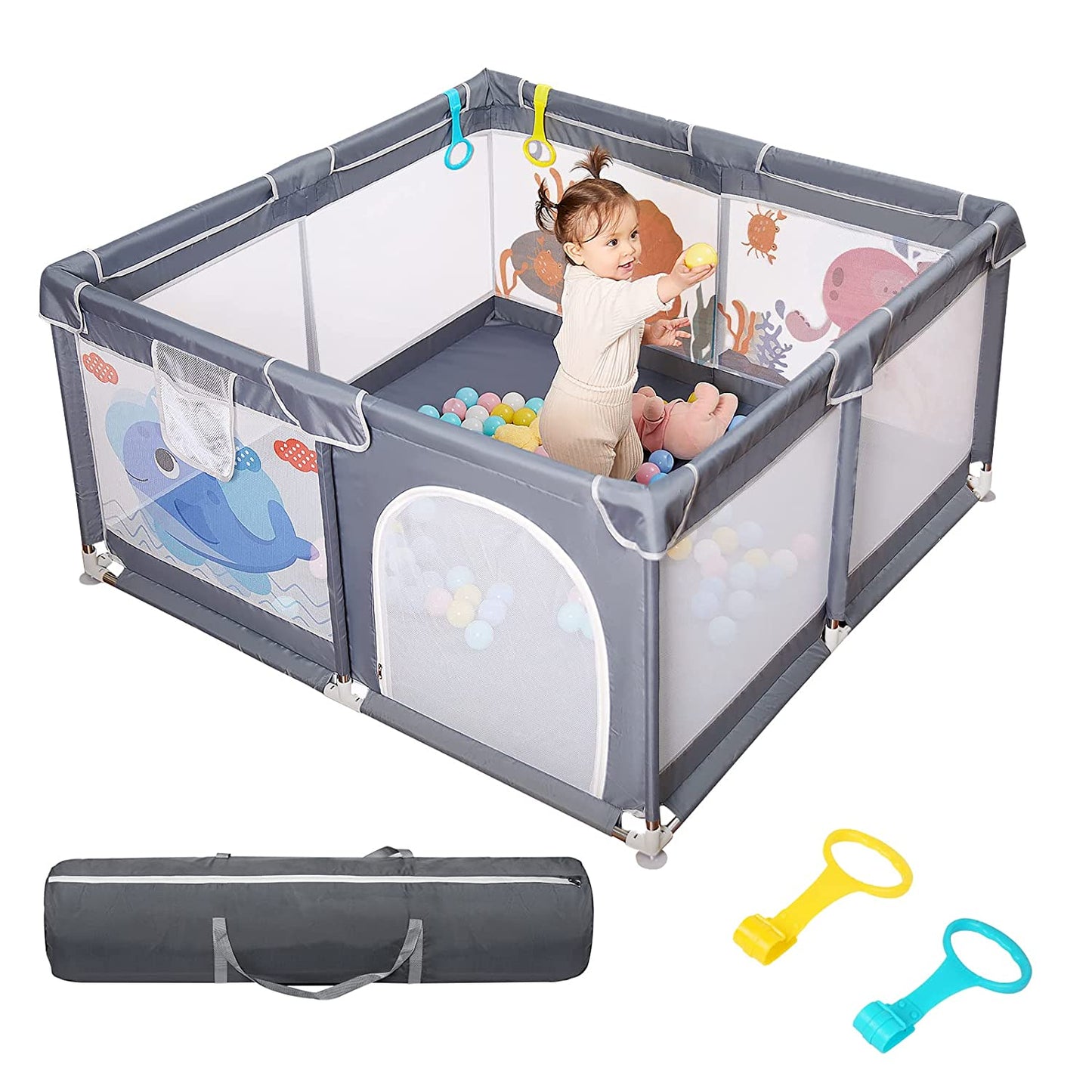 Baby Playpen - Large Baby Playard with Gate Baby Activity Center