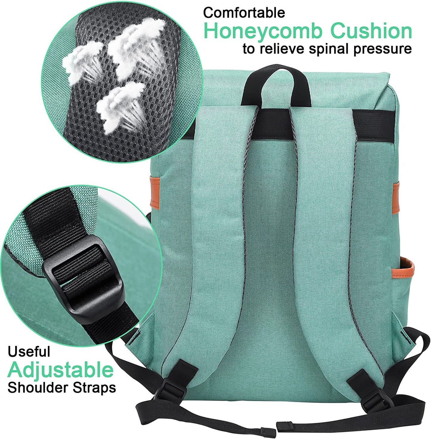 Vintage Laptop Backpack - Men & Women Travel Backpacks with USB Charging Port