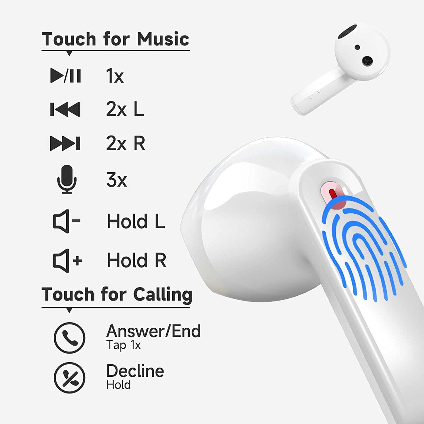 Bluetooth Wireless Earbuds - Waterproof Noise Cancelling Earbuds