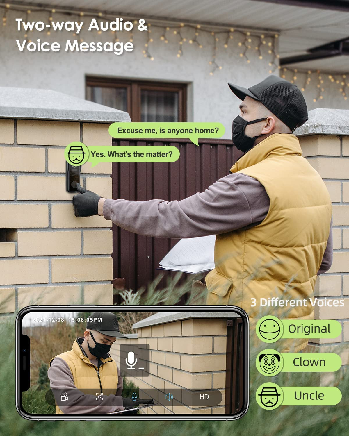 Wireless Doorbell Camera with Chime - Wifi Video Doorbell Camera