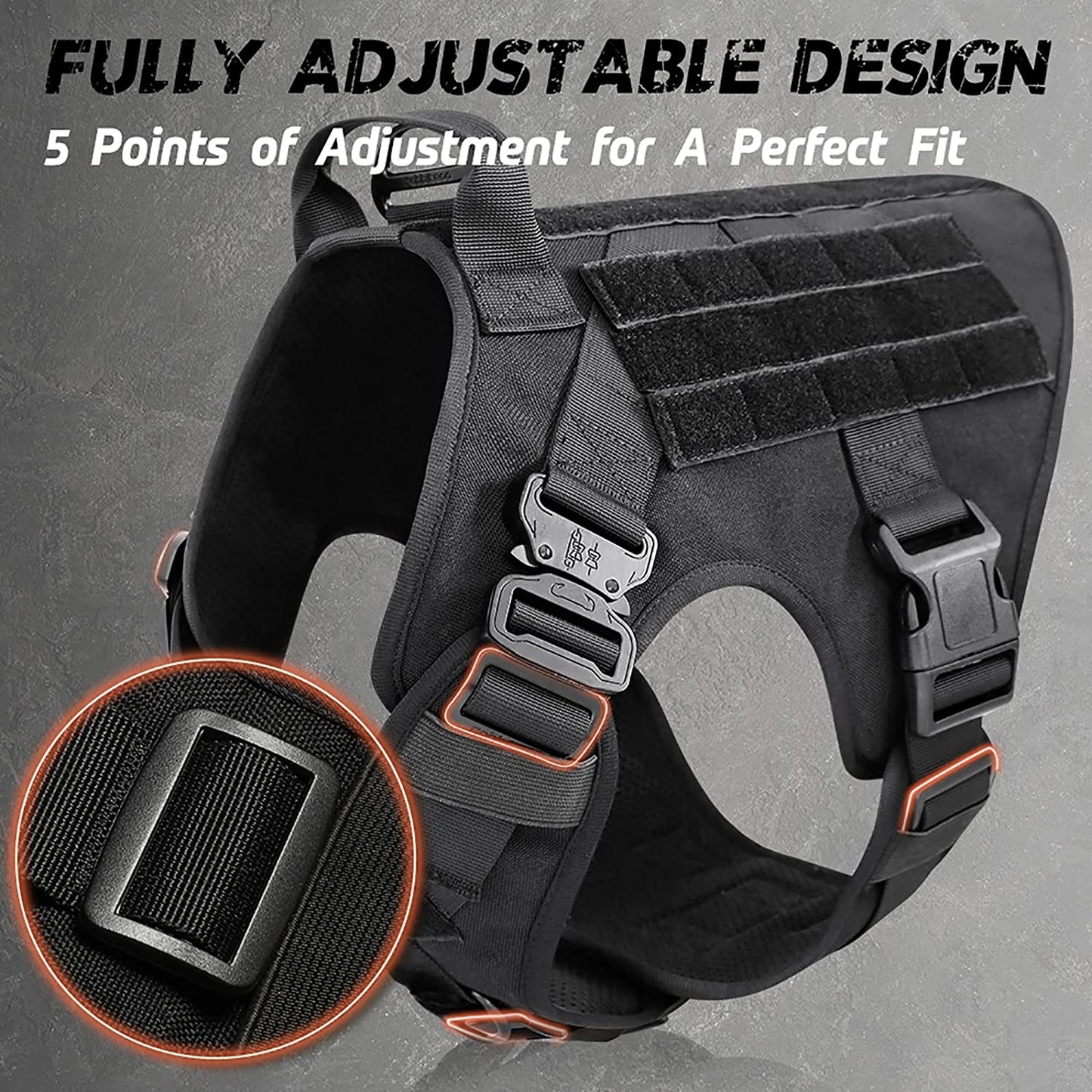 Dog Harness - Heavy Duty Dog Tactical Harness with Handle No-Pull Dog Vest