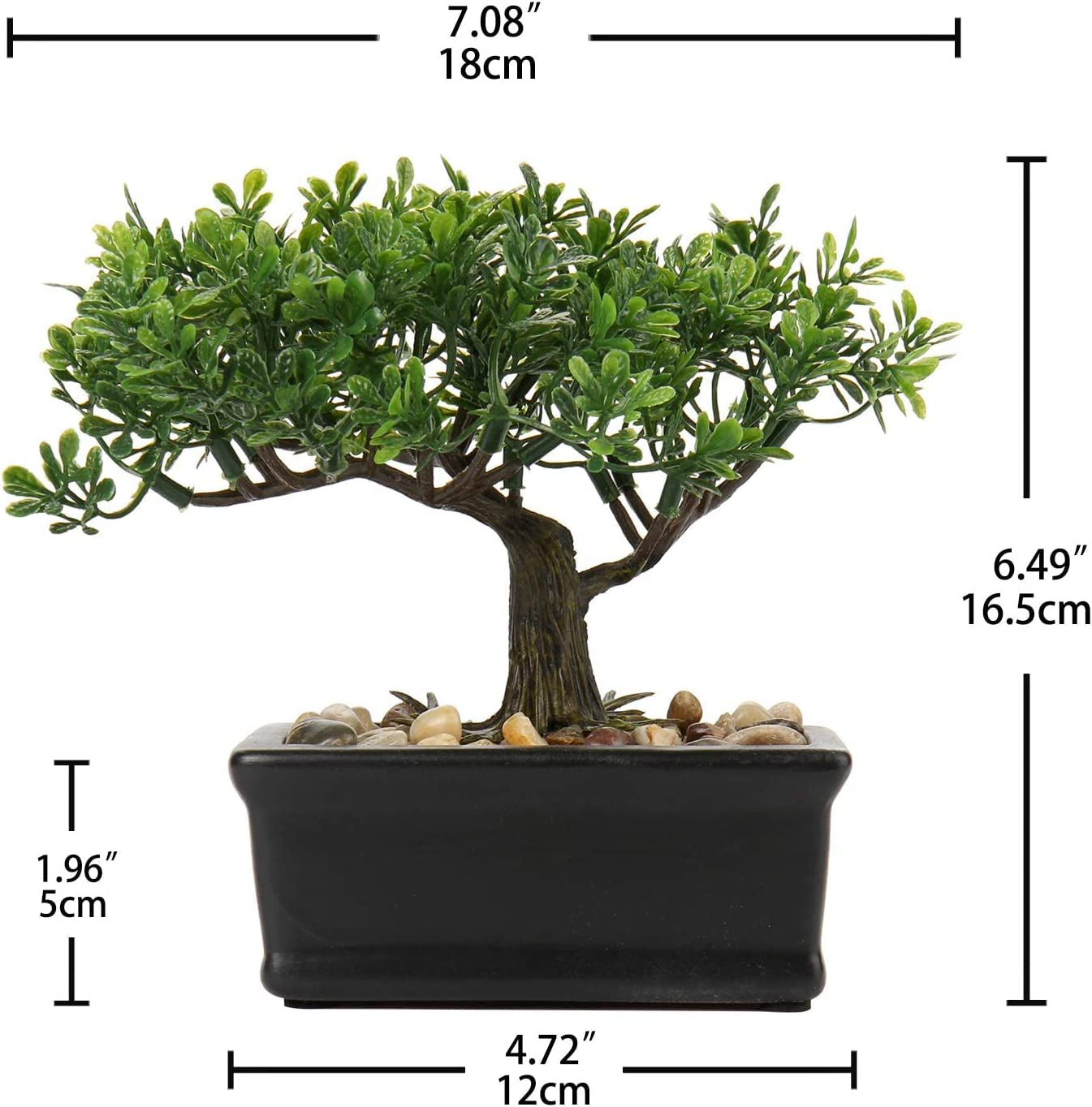 Artificial Bonsai Tree - Fake Indoor Decor Plants with Ceramic Pots