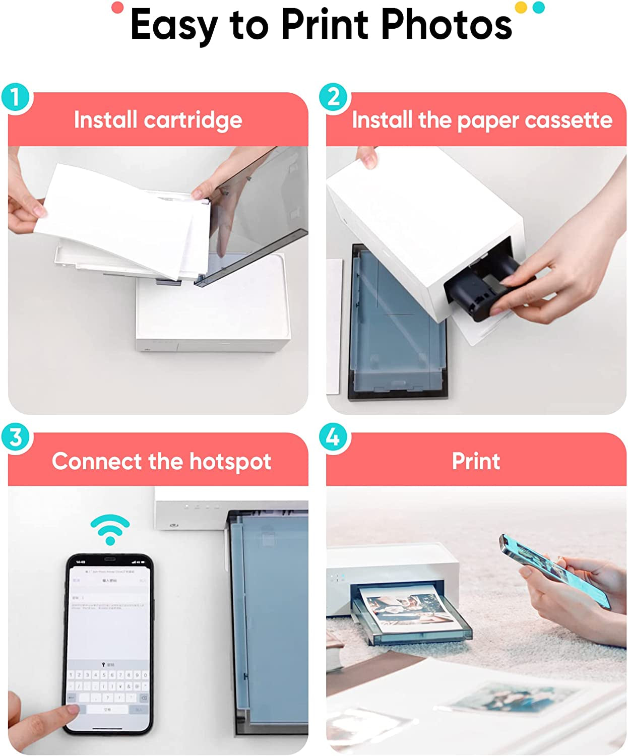 Photo Printer Full-Color Wi-Fi Picture Printer