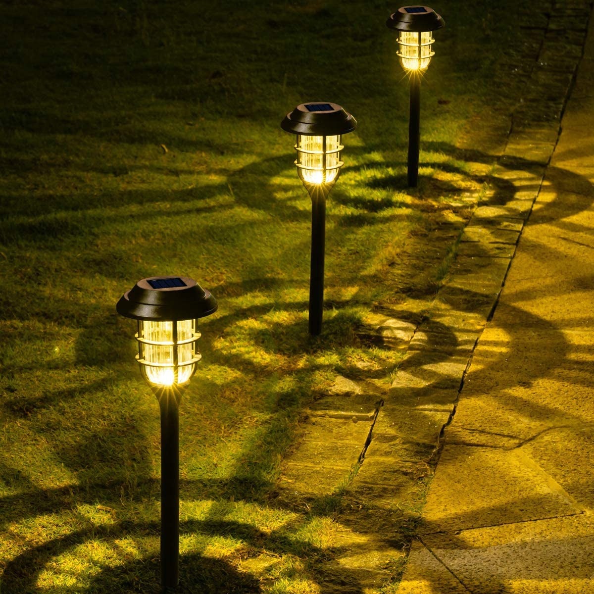 Solar Lights - 8 Outdoor Solar Pathway Lights Auto On/Off Waterproof Garden Lights