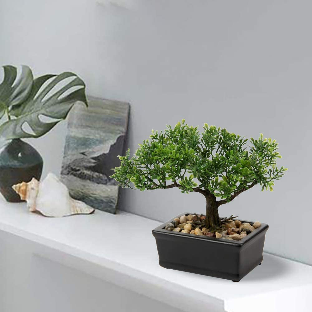 Artificial Bonsai Tree - Fake Indoor Decor Plants with Ceramic Pots