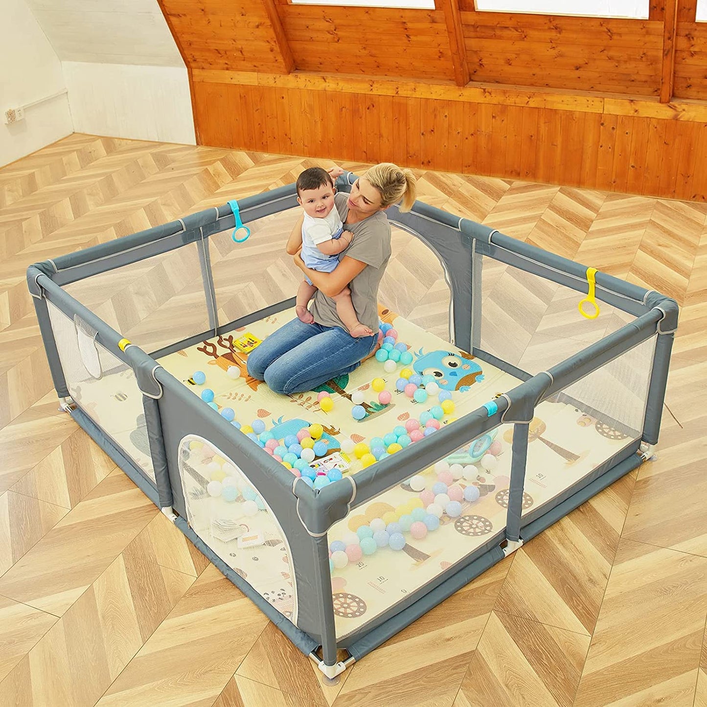 Baby Playpen - Large Baby Playard with Gate Baby Activity Center