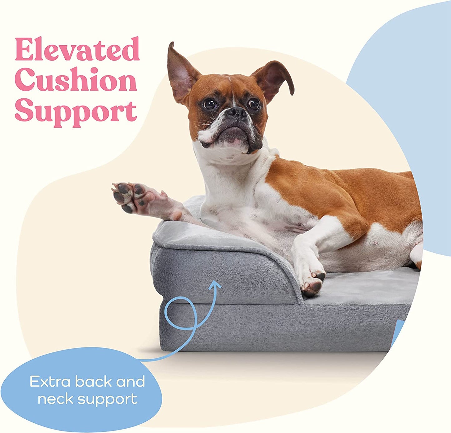 Dog Sofa Bed - Ultra Comfortable Breathable Dog Beds & Waterproof Neck Support