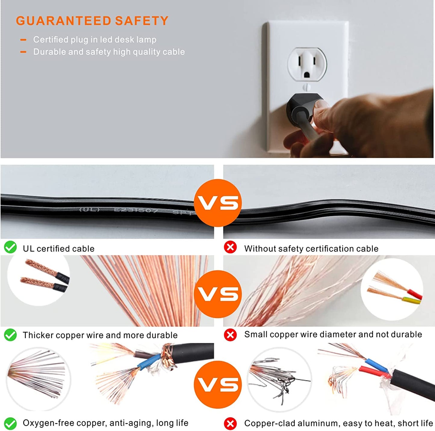 Touch Control LED Desk Lamp - USB Charging Port Table Lamp for Home & Office