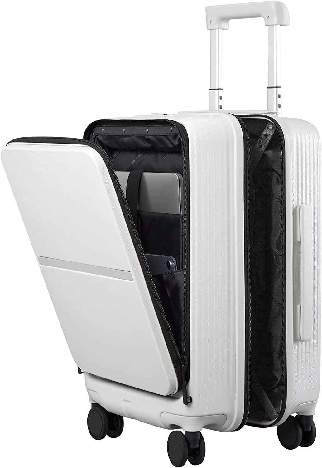 Carry on Luggage with Spinner Wheels Hard Suitcases with Front Pocket & TSA Lock